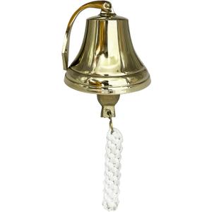 Metallix Hanging Bell | Hanging Bell for Door, Reception, School, Outdoor, Indoor, Dinner & Chruch | Heavy Aluminum | Nautical Ship Bells (Gold, 6 Inch)