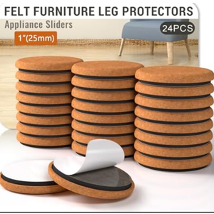 Pack Of 3 Chair Leg Floor Protectors for Hardwood Floors Stronger Felt and EVA Furniture Pads Prevent Floor from Scratches Reduce Noise Furniture Sliders for Hardwood Floors 24Pcs 1 Inch (25mm)
