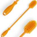 Silicone Bottle Cleaning Brush with Long Handle,12.5" Water Bottle Cleaner for Baby Bottles, Hydro Flask, Sports Bottle, Vase, Glassware, Perfect for Smaller Diameter Bottle Openings (One Pack)