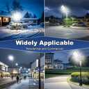 2026 New Solar Street Light, Solar Street Lights Outdoor Waterproof Dusk to Dawn 7000K LED Security Flood Light with Motion Sensor and Remote Control for Pathway, Entryway & Yard