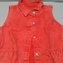 LookbookStore Denim Dress for Women Sleeveless Babydoll Button Down Short Jean Dresses Cute Summer Medium, Red 