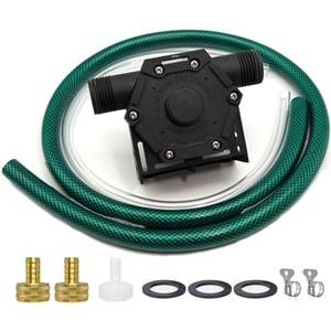 Drill Water Transfer Pump 750GPH, Mini Hand Drill Pump Self Priming for Aquariums Rain barrels Fish tanks, Easy to Use for Water, Oil Fluid Transferring Include Hoses and Adapter