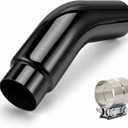 Universal 5 to 6 Inch Exhaust Elbow with Clamp - Black Powder Coated Diesel Exhaust Tip, 5" Inlet 6" Outlet, Fits Pickup Trucks, Cars & Diesel