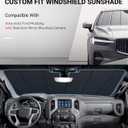 Pigenius Windshield Shade for Ford Mustang 2015-2023 with Rearview Mirror Mounted Camera, Custom Front Window Sunshade - Safeguard
