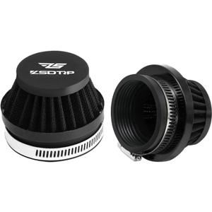 2PCS Motorcycle 38MM Air Intake Filter Universal Carburetor Air Filter Cleaner for Dirt Pit ATV SSR TTR Bike Breather Filter Fit for Many Different Carburetors (Black 38MM)