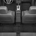 Motor Trend FlexTough Deep Dish Contours Rubber Car Floor Mats with Trunk Mat Cargo Liner, Front & Rear Combo Set fits Most Car SUV Van Coupe Sedan, Heavy Duty All Weather Trim to Fit