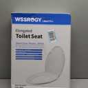 Toilet Seat Elongated, Slow Close Hinges, Four Non-Slip Bumpers, Easy to Install and Clean, Durable Plastic, White Two Sets of Mounting Parts Included
