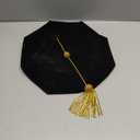 MyGradDay Doctoral Graduation Tam 8 Sides Doctorate Cap PhD Blue/Black Velvet with Gold Bullion Tassel (Black)
