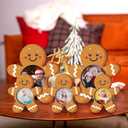 Chunful 5 Pack Christmas Gingerbread Picture Frame for Table Top 5.9 Inch 3.9 Inch Wood Picture Display Ornaments Decorative Wooden Christmas Frame Gift for Xmas Holiday Winter Home Tabletop