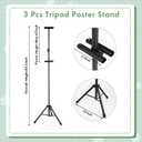 Harloon 3 Pcs Adjustable Metal Poster Stands for Display, Double Sided