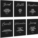 Coume 6 Pack Art Acoustic Panels 12" x 16" Inspirational Self Adhesive Soundproof Wall Panels Motivational Decorative Sound Absorbing Studio Acoustic Treatment Home Decorations(Classic Style)