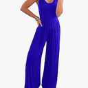 PRETTYGARDEN One Piece Jumpsuits 2025 Spring Sleeveless Tank Wide Leg Summer Casual Travel Airport Outfits Pants Rompers, Size M