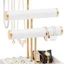 Abiglifty 3 Tier Necklace Holder Display, Jewelry Organizer, Jewelry Stand, Bracelet Display, Necklace Organizer, Bracelet holder, Jewelry Display for Necklace, Watches, Rings, white