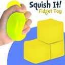 Square Stress Cube - Fidget Relief Toy for Kids & Adults Sensory Squishy Cube - Non Toxic, BPA-Free & Hypoallergenic- Anxiety & Stress Reliever for Home, Office & School 2.17inc (Yellow)