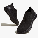 BELOS Women's Rhinestone Mesh Slip On Walking Shoes Fashion Breathable Spakle Glitter Sneakers 7 Black