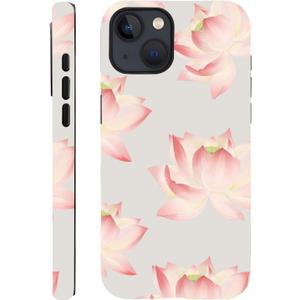 for iPhone 15 Case Flowers - Cute Lotus Trendy Phone Case for Women Girls, Protective Cases for iPhone 15