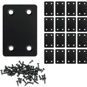 QSJ 16 Pack Black Flat Mending Plate 2.36x1.49'', Stainless Steel Bracket, Straight Metal Brace Bracket, Fixing Joining Plate for Wood Furniture Fastening & Fixing QSJ 16 Pack Black Flat Mending Plate 2.36x1.49'', Stainless Steel Bracket, Straight Metal Brace Bracket, Fixing Joining Plate for Wood Furniture Fastening & Fixing