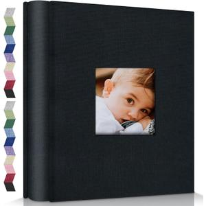 Photo Album 4x6-600 Photos Photo Books with 600 Horizontal and Vertical Pockets, Linen Cover Albums for Family Wedding Anniversary Baby Vacation Pictures (Black)