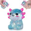 Axolotl Squishy Toy, Cute Slow Rising Fidget Toy for Stress Relief, Soft Squeeze Sensory Toy for Kids and Adults, Handheld Stress Ball for Anxiety and Focus Sitting Posture Axolotl(Blue)