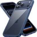 JETech Case for iPhone 17 Pro 6.3-Inch, Non-Yellowing Shockproof Phone Bumper Cover, Anti-Scratch Clear Back (Deep Blue)