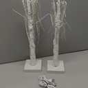 2 Pack White 2 feet Battery Operated LED Lighted Artificial Birch Tree Wedding Party Events Reception Home Decorations Supplies