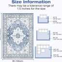 Washable Area Rug 9x12, Vintage Floral Carpet | Low pile faux wool for living room. TPR non-slip base, Robot friendly & pet safe. Washable aesthetic persian indoor decor.