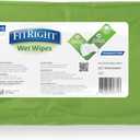 FitRight Personal Cleansing Wipes with Aloe (8x10 inch) | 600 Pieces Moisturizing Body Wipes for Adults Bathing and Incontinence Cleaning | Unscented Cloth Adult Wipes for Elderly Care