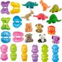 Unleash Creativity with 12 Unique Dino and Animal Molds Dough Toys Dough Accessories Set Whit 10 .Ideal as a Gift for Kids Aged 3-4-8 Years
