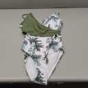 Girls Swimsuit One Piece Bathing Suit Tropical Floral with Adjustable Straps Girls'Swimwear with Cover Up (15-16 Years, White+green)