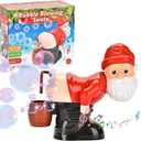 Santa Bubble Butt Blower, Santa Claus Farting Bubble Machine, Funny Automatic Blowing Blower with Music Flashing Lights Colorful Bubbles