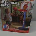 JOYIN Toddler Basketball Arcade Game Set, Adjustable Basketball Goal with 4 Balls for Kids Indoor Outdoor Play, Carnival Games, Christmas Birthday Gift for Boys Girls Age 1 and Up - Air Pump Included (Blue and Orange)