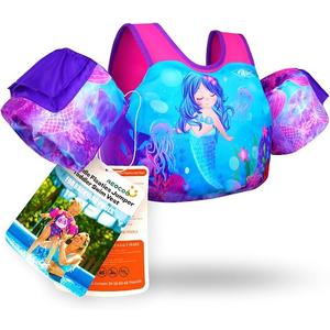 Puddle Float Jumper, Toddler Swim Vest, Toddler Floaties for Pool Adjustable Triple Back Buckle, Arm Floaties, Pool Swimming Jacket, Water Wings, EPE Foam, Toddler, Kids, Boys, Girls, Niños, Size: L, Fit 30-50-60-66 lbs, 2-3-5-6-7 Years
