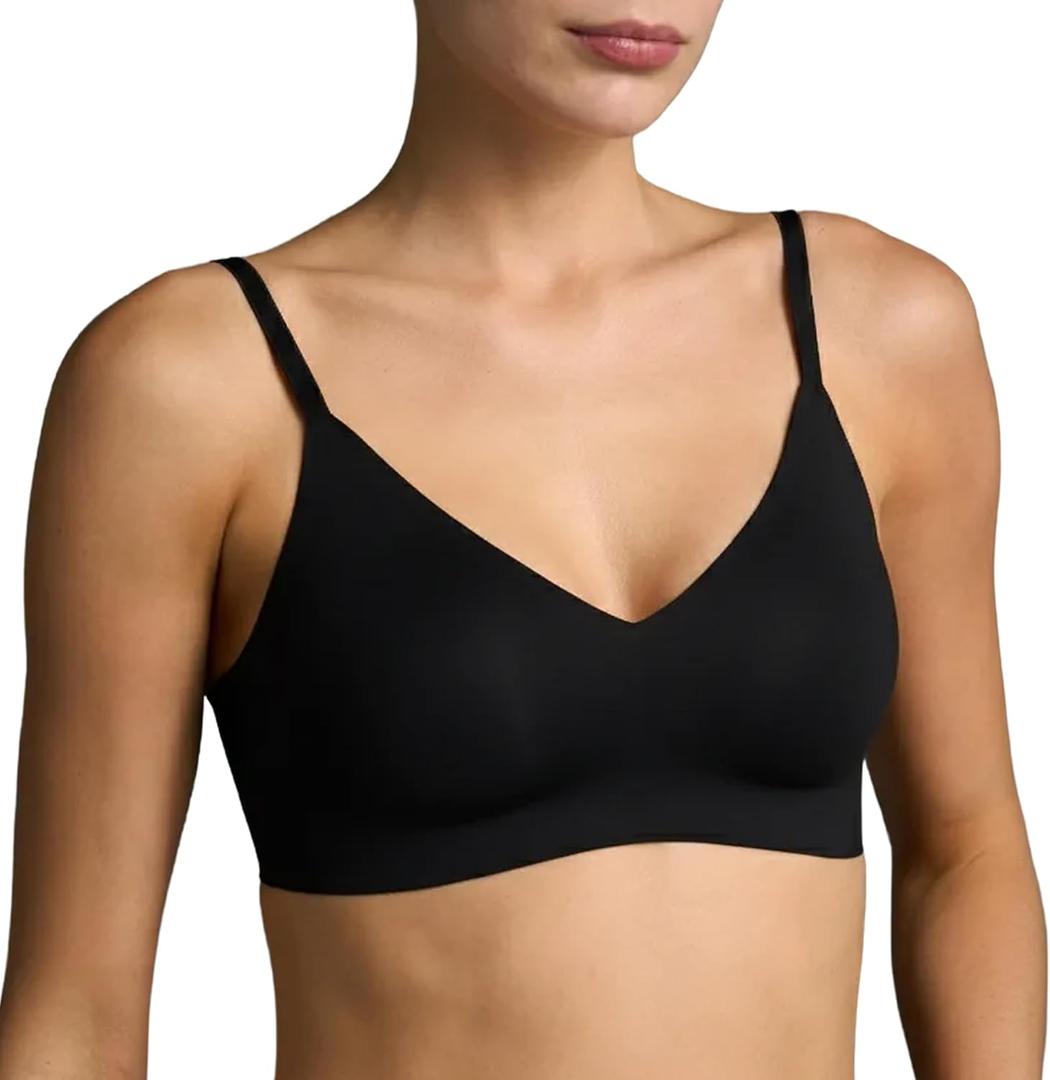 EBY Relief Bra Bras for Women, Seamless and Wireless with Adjustable Straps - Black, Medium Plus