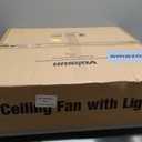 VOLISUN Low Profile Ceiling Fans with Light and Remote,23.6in Modern Bladeless Ceiling Fan with Lights,3000K-6500K Dimmable Flush Mount LED Fan Light,White Fandelier Ceiling Fans for Bedroom