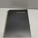 SUNEE Meeting Notebook for Work with Sticky Tabs - 160 Pages, A4 Size Project Planner, Spiral Meeting Agenda/Minutes Notebook Organizer for Women Men, Note Taking, Office & Business, 8.5"x11", Black