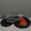 JUSTOGO Small Round Side Table, 3-Tier End Table for Living Room, Vintage Nightstand for Small Spaces Sofa Couch Corner Bedside Bedroom, S-Shaped Wood Accent Table Metal Coffee Table, Black