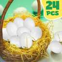 15 Pcs White Wooden Eggs to Paint Fake Easter Eggs for DIY Crafts, Hunts, Basket Stuffers
