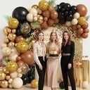 Black Gold Cheetah Print Balloon Arch Kit, Black Brown Balloons Garland with 4D Foil Leopard Balloon for Cheetah Print Safari Jungle Wild Birthday Party Decorations