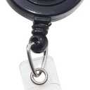 ADVANTUS Swivel-Back Clip-On Retractable ID Reels with Badge Holders, 30-Inch Cord, Pack of 12, Black (75548)