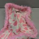 Cow Print Cowboy Hat with Feathers, Heart Sunglasses and Bandana for Women Western Party Cowgirl Costume Accessory (Pink & White)