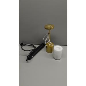 Gold-Colored, Cordless LED table lamp with a white LED candle, Set of 3