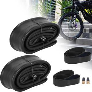 RUTU Inner Tube 2 Pack for Sur Ron,70/100-19 2.25/2.50-19 Electric Dirt Bike Tubes Heavy Duty 2 mm Reinforced Thickness with Rim Strip Copper Dust Caps for Surron Light Bee Talaria