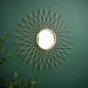 Gold Mirrors for Wall Metal Sunburst Modern Circle Mirrors for Home Dcor Decorative Hanging Wall Boho Art Gift for Living Room Bedroom Entryway