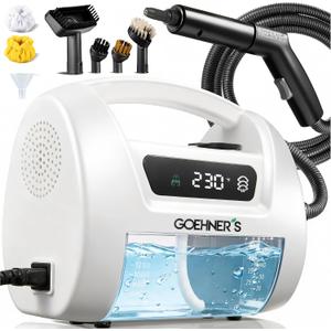 2026 Upgraded Handheld Steam Cleaner, 230°F/3.5 Bar High-Pressure Portable Hand Held Steamer for Home & Car, 30s Heat-Up, Chemical-Free Deep Cleaning for Kitchen, Bathroom, Grout (Pure White)