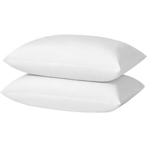 basic home Queen Size Goose Feather & Down Bed Pillow - 100% Odorless Sleep Pillow for Neck Support & Cooling Comfort - 233TC Cotton Cover with Anti-Poke Liner Queen 20x28 inch
