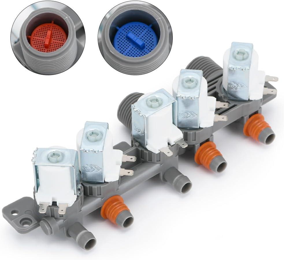 AJU73213301 AJU75152601 Water Inlet Valve Compatible with Kenmore LG Washer WT5070CW WT4970CW WT5680HVA WT4870CW WT5480CW WT1101CW WT5680HWA WT1501CW PS3527446 WT1201CW WT1701CV WT5170HV