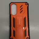 FNTCASE for Samsung Galaxy S25-Edge Case: Military Grade Drop Proof Protection Mobile Cover with Kickstand | Matte Textured Rugged Shockproof TPU | Protective Sturdy Phonecase - Orange