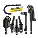 17Pcs Flexible Drill Bit Extension, Include 3Pcs Rotatable Socket Adapter 2Pcs Hex Shank 105° Right Angle Drill Attachment 10 Short Screwdriver Bits 90° Angled Bits and Bendable Extension