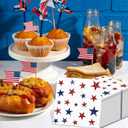100 Pcs Patriotic Napkins 6.5 Inch 4th of July Paper Napkins Disposable Beverage Napkins Red White Blue Star Napkins for Independence Day Memorial Day Veterans Day Party Supplies