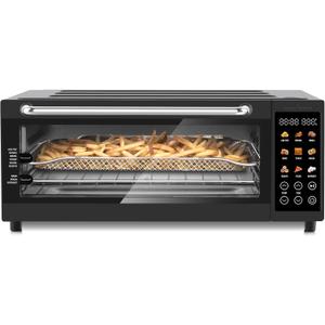 SEEDEEM 9-in-1 Air Fryer Oven, 16-Quart Countertop Convection Oven with Toaster, Broil, Pizza, Toaster Oven & Dehydrator, Large Capacity Kitchen Appliance in Pink, Silver, Black